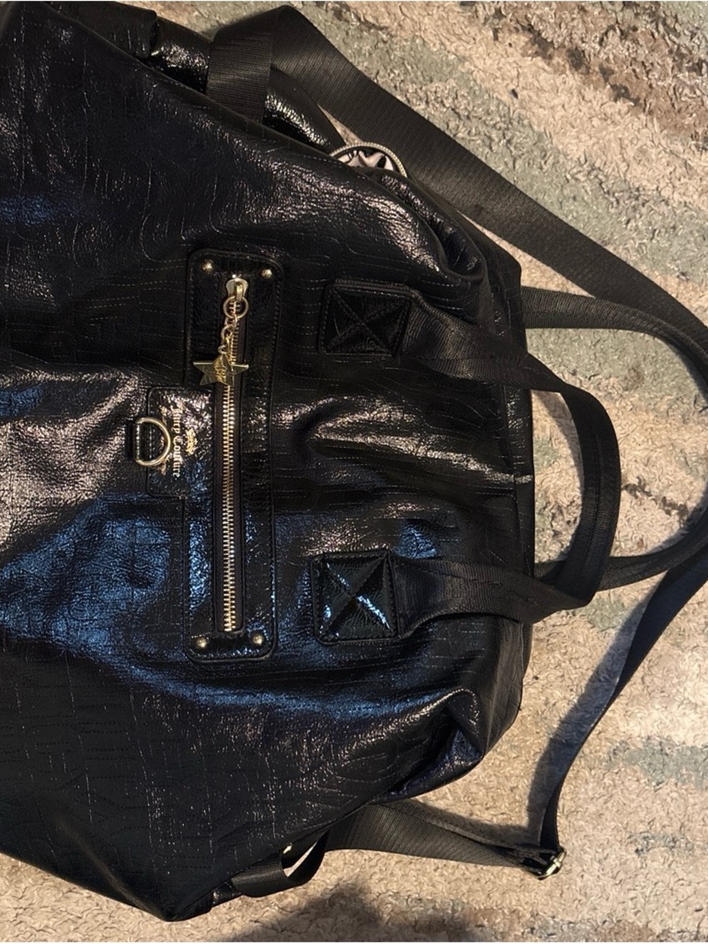 Juicy couture weekender duffle Black Women's Tote Bag with Exterior Zip Pocket